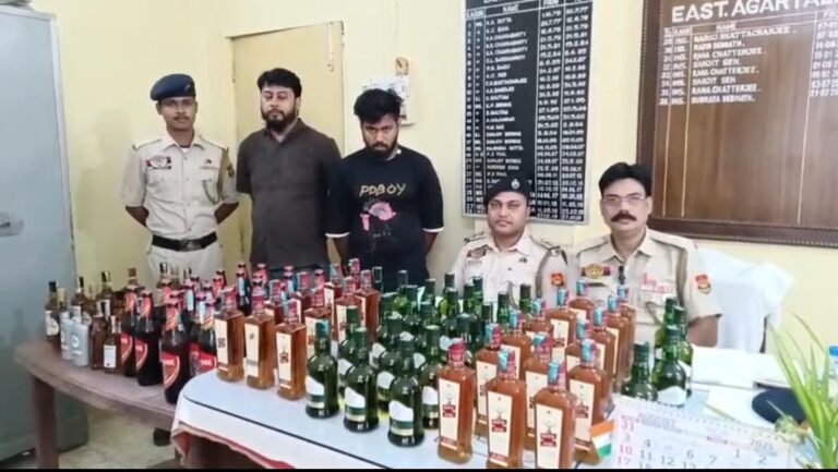 ত্রিপুরা পুলিশের অবৈধ মদ বিরোধী অভিযানে গ্রেফতার দুই