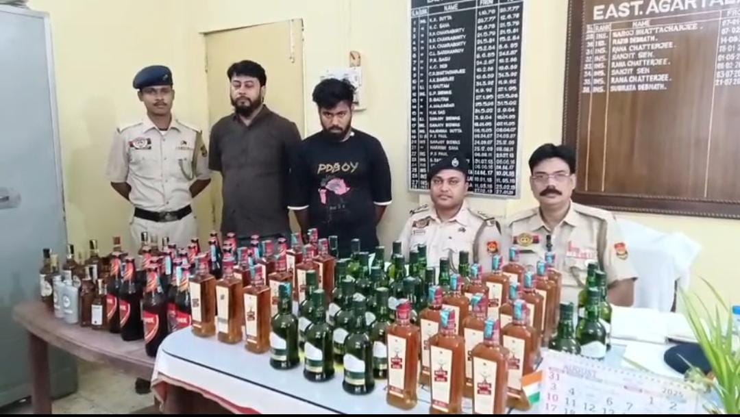 ত্রিপুরা পুলিশের অবৈধ মদ বিরোধী অভিযানে গ্রেফতার দুই